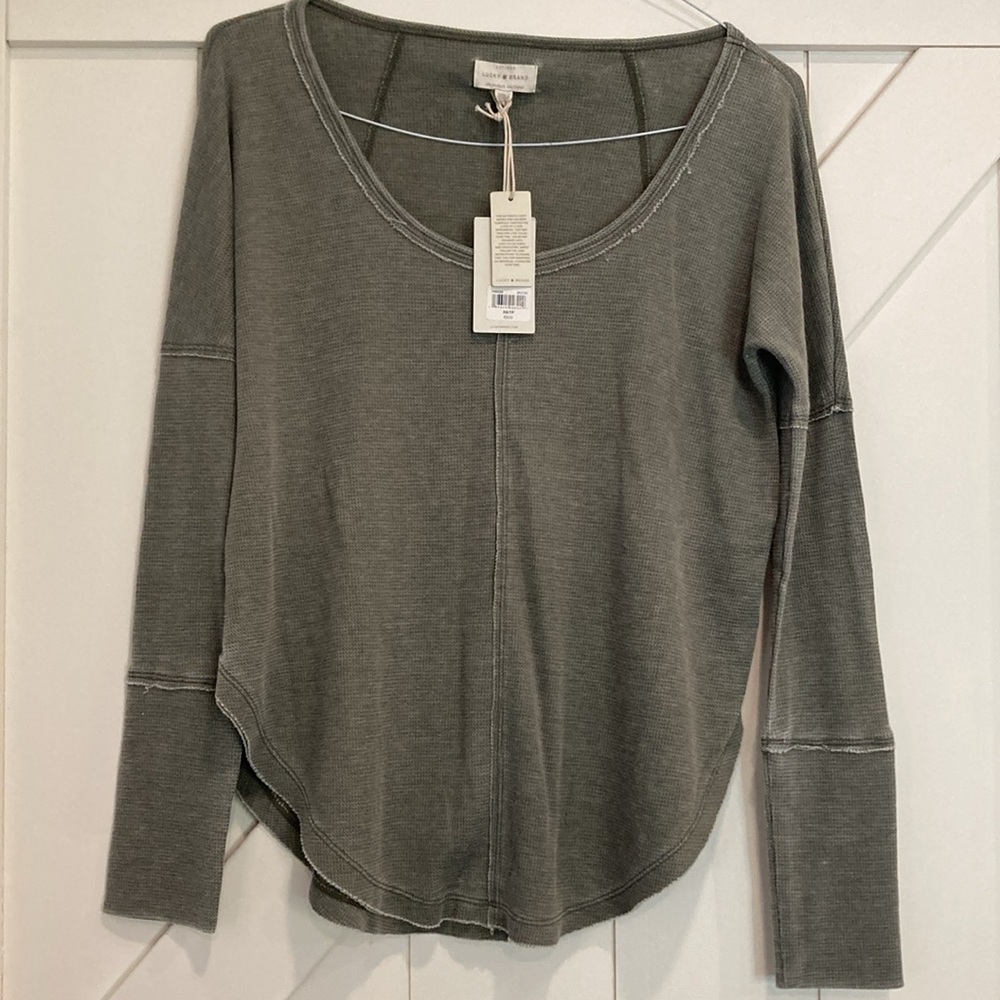 New with tags, Lucky Brand relaxed lightweight thermal top, women’s size XS